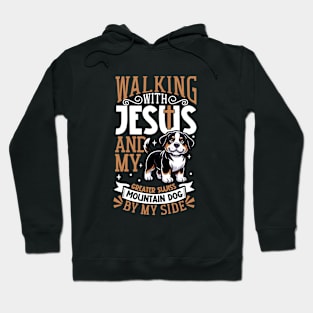 Jesus and dog - Greater Swiss Mountain Dog Hoodie